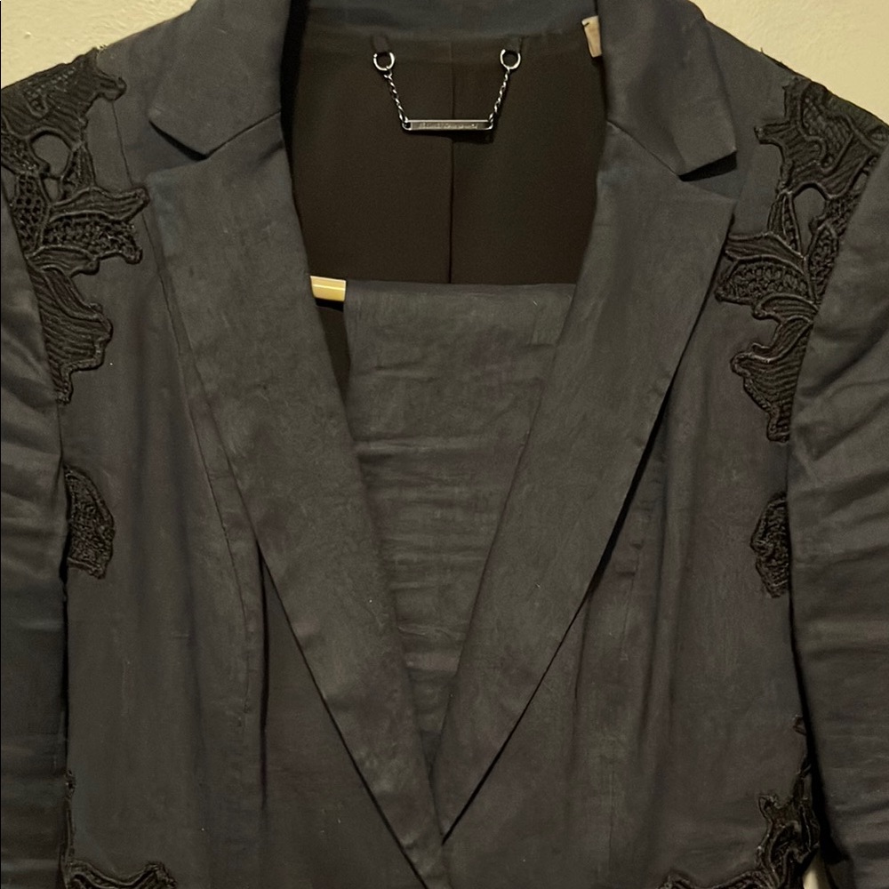 Navy Tailored Blazer and pants with Structured Shoulders